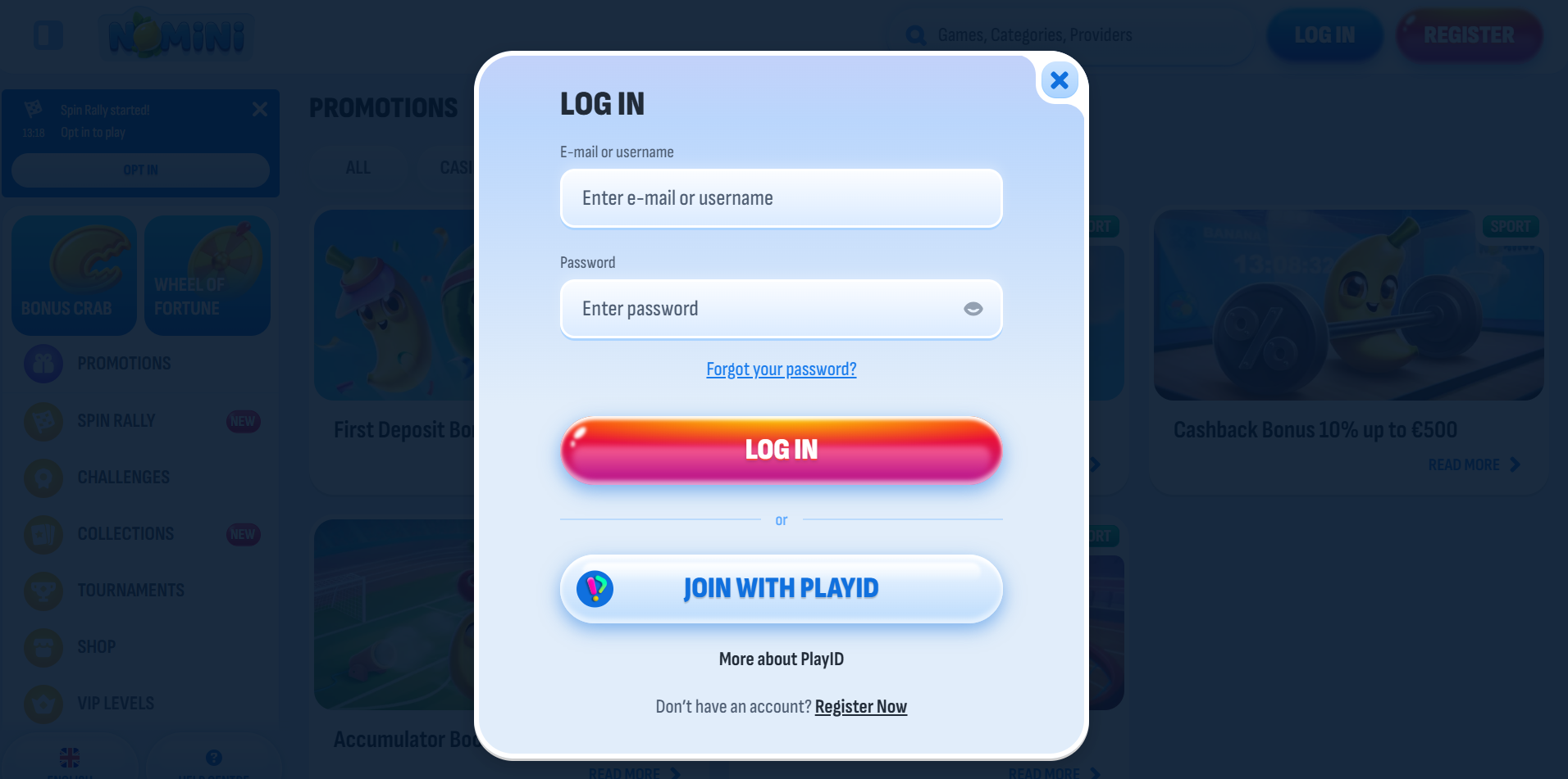 nomini casino login
